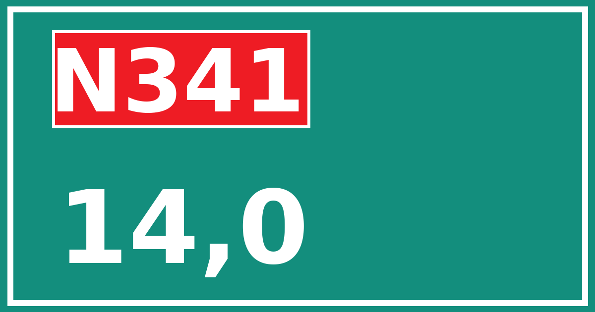 Hectometerbord N341 14,0