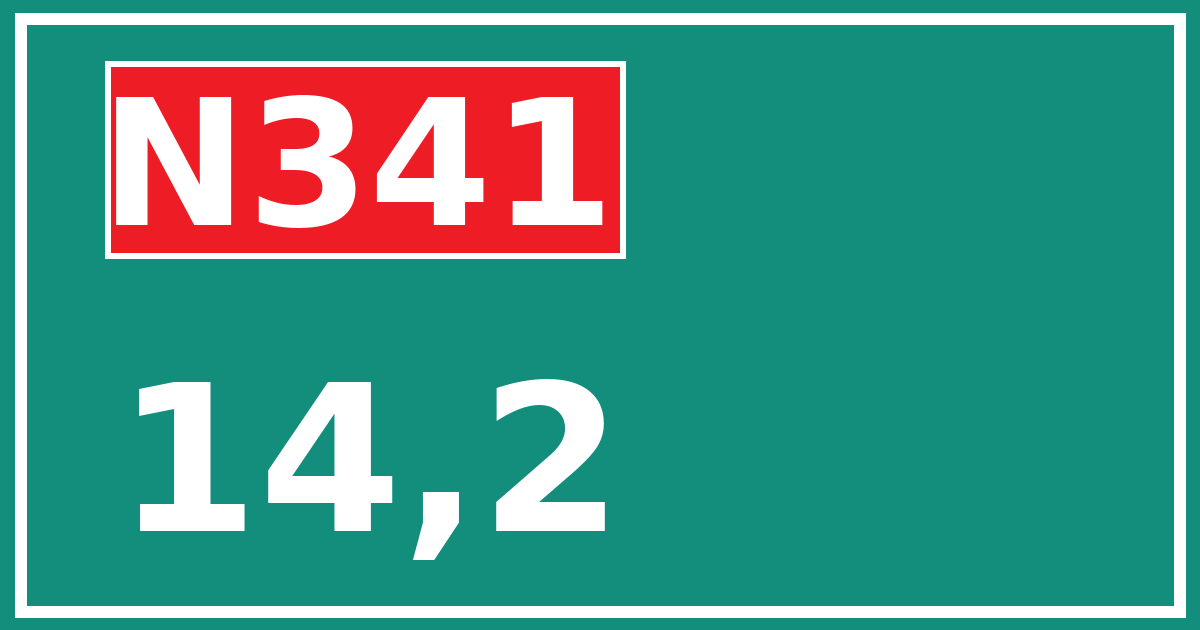 Hectometerbord N341 14,2
