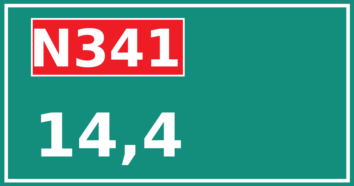 Hectometerbord N341 14,4