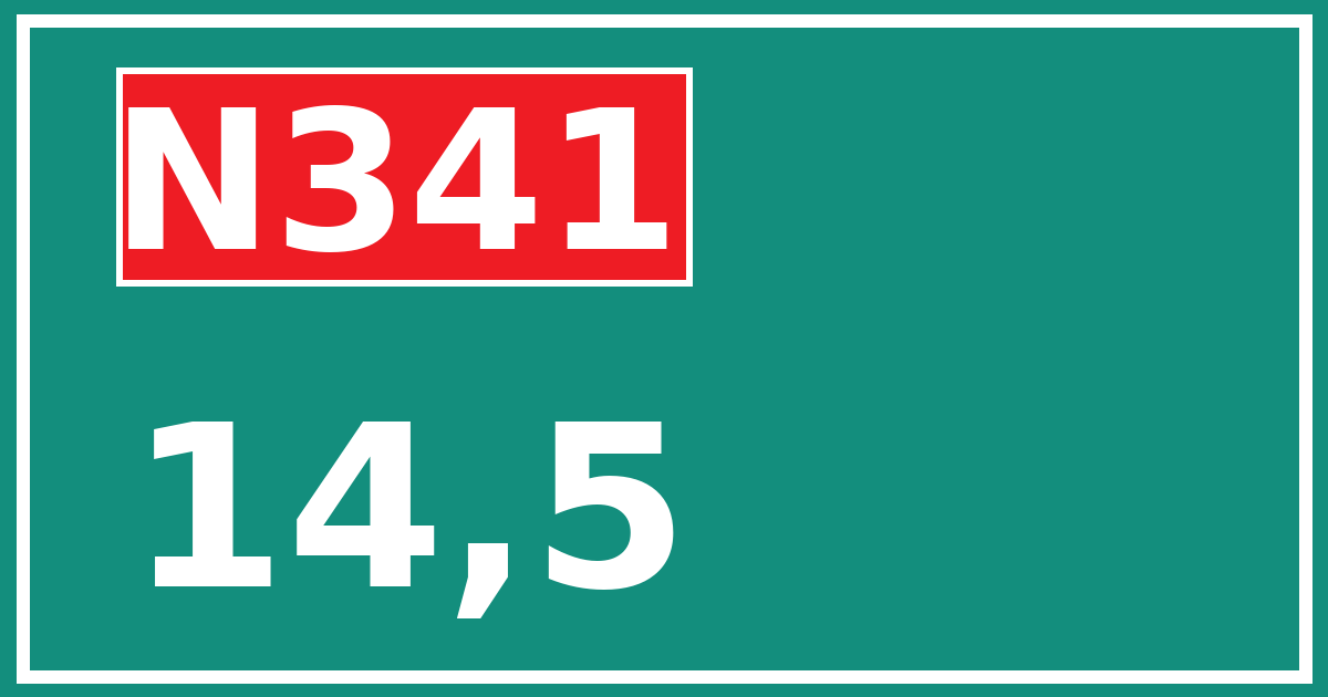 Hectometerbord N341 14,5
