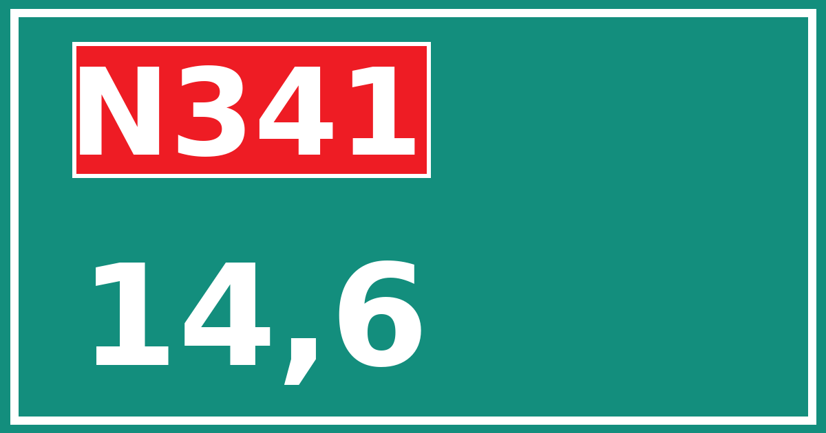 Hectometerbord N341 14,6