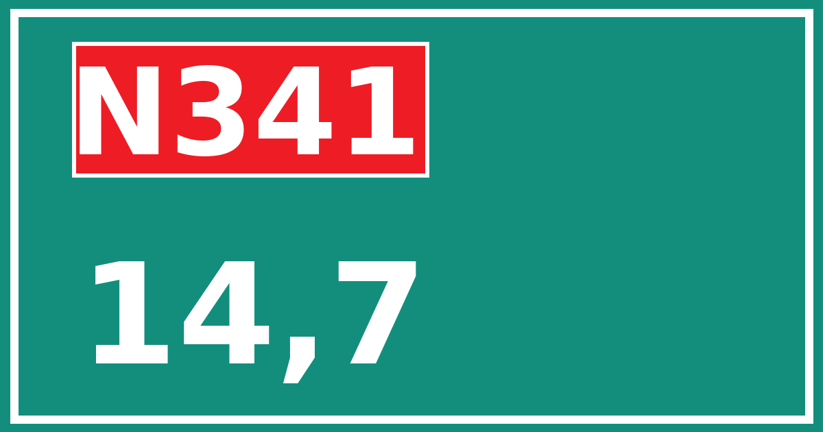 Hectometerbord N341 14,7