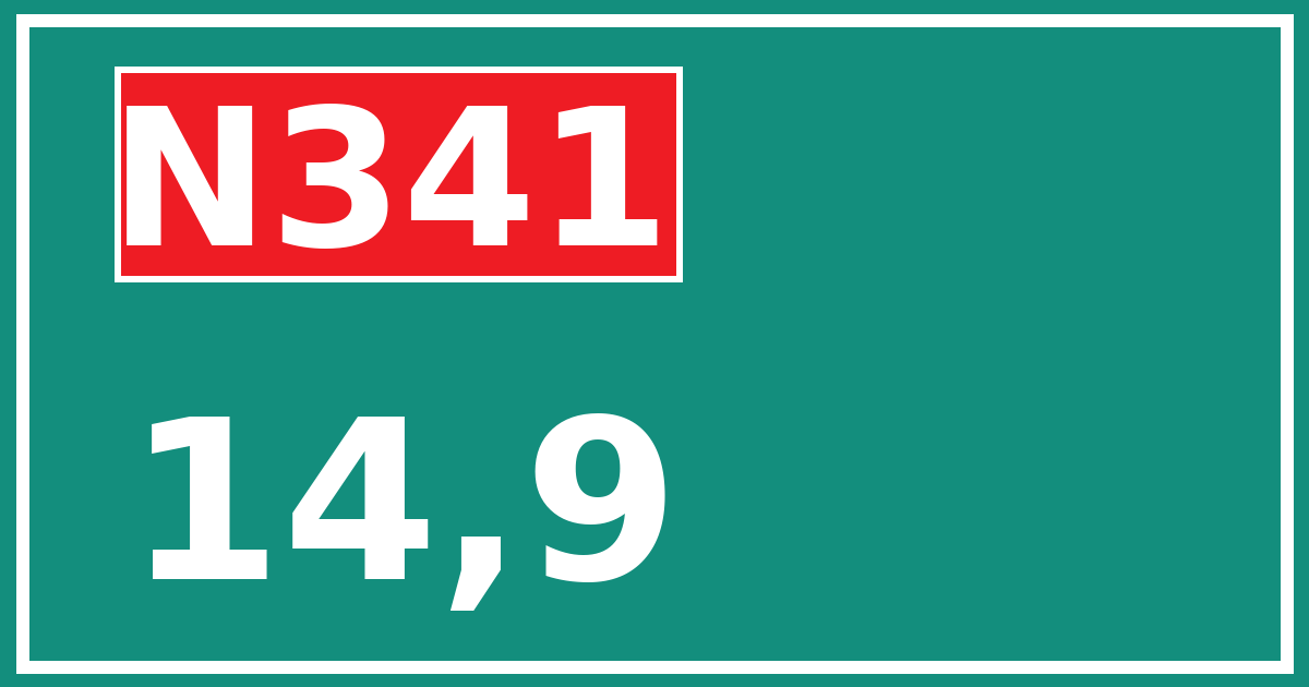 Hectometerbord N341 14,9