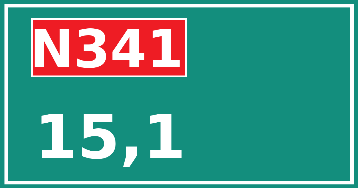 Hectometerbord N341 15,1