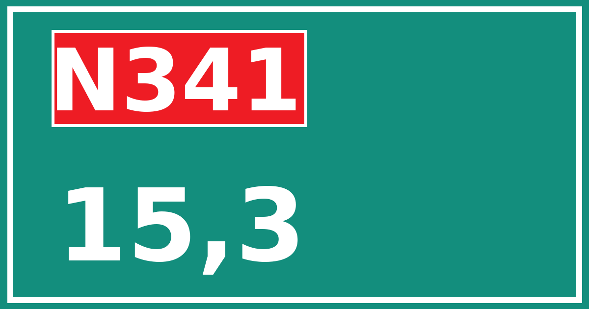 Hectometerbord N341 15,3
