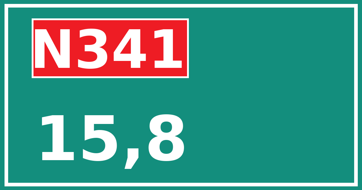 Hectometerbord N341 15,8