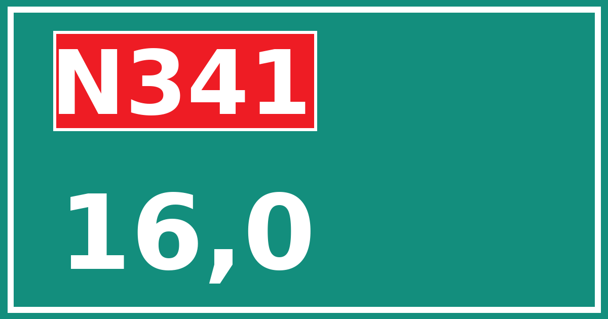 Hectometerbord N341 16,0