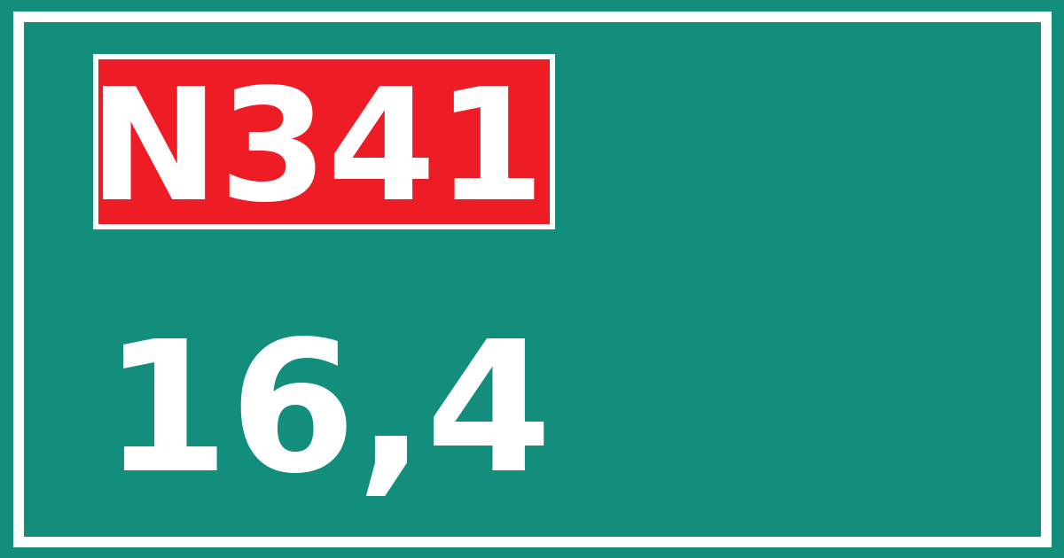 Hectometerbord N341 16,4