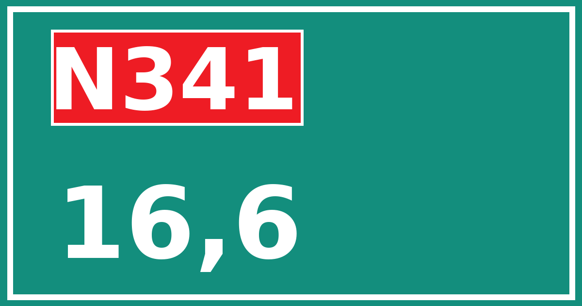 Hectometerbord N341 16,6