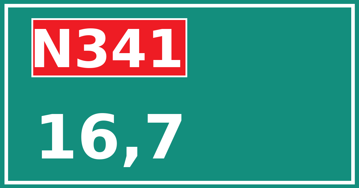 Hectometerbord N341 16,7