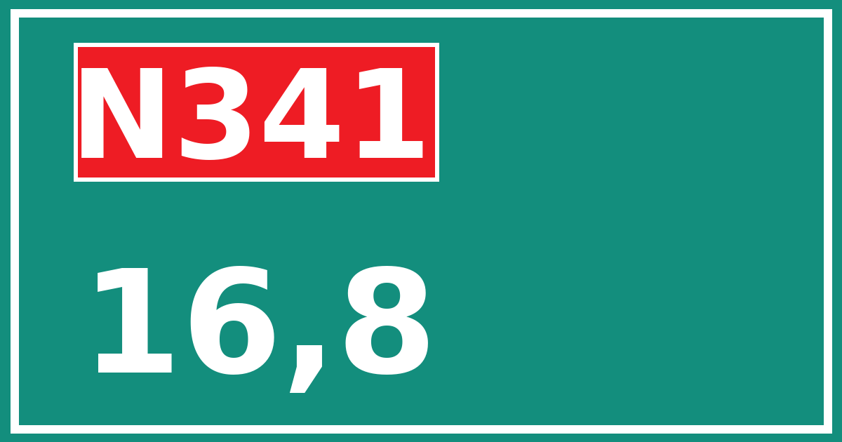Hectometerbord N341 16,8