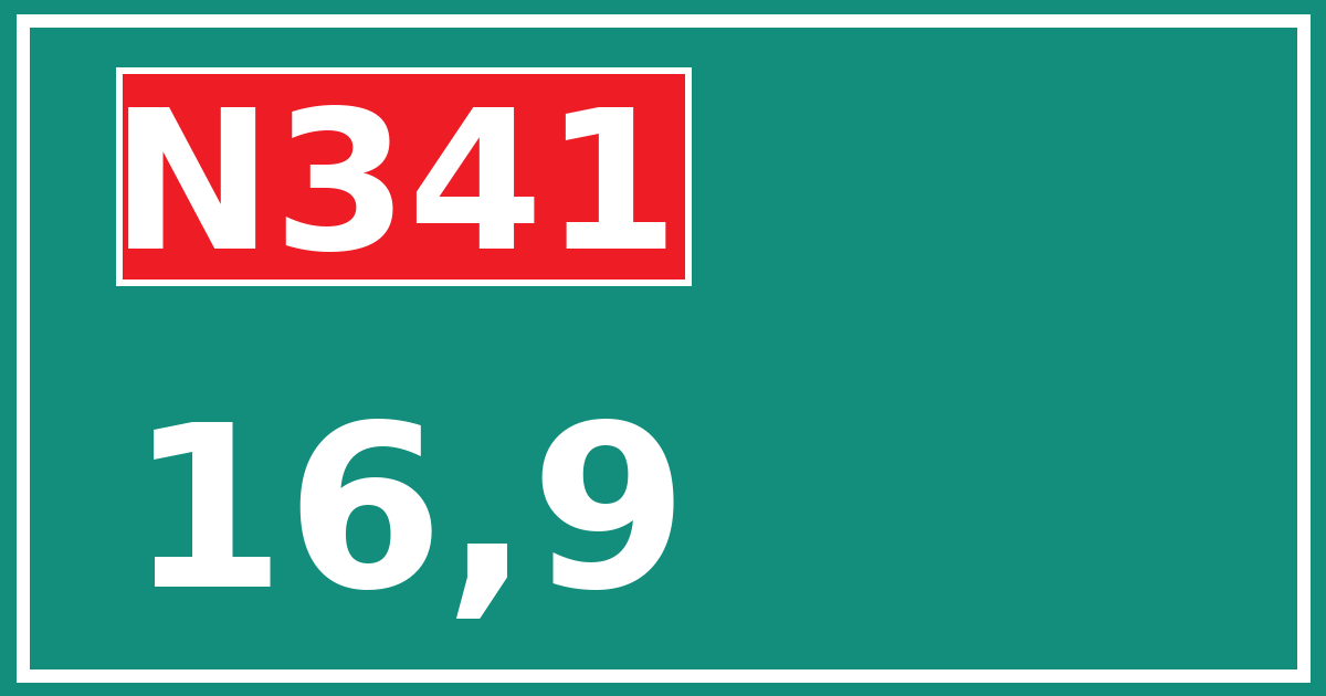 Hectometerbord N341 16,9