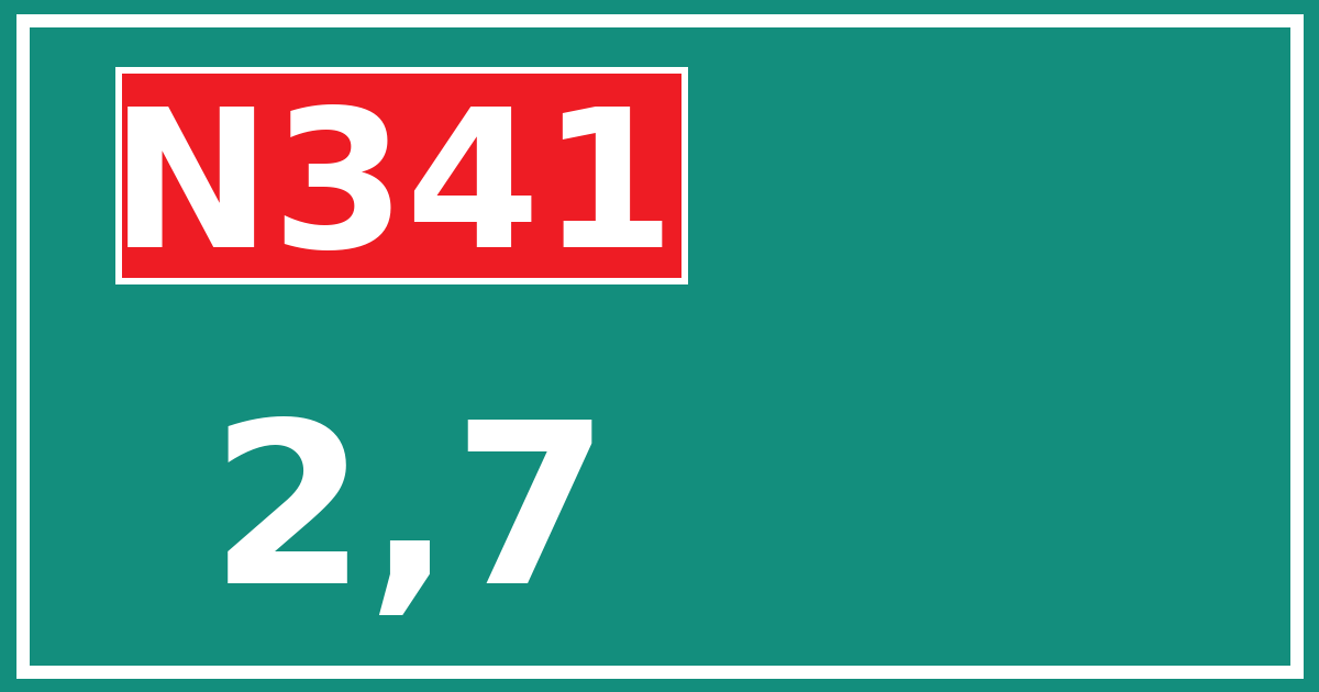 Hectometerbord N341 2,7