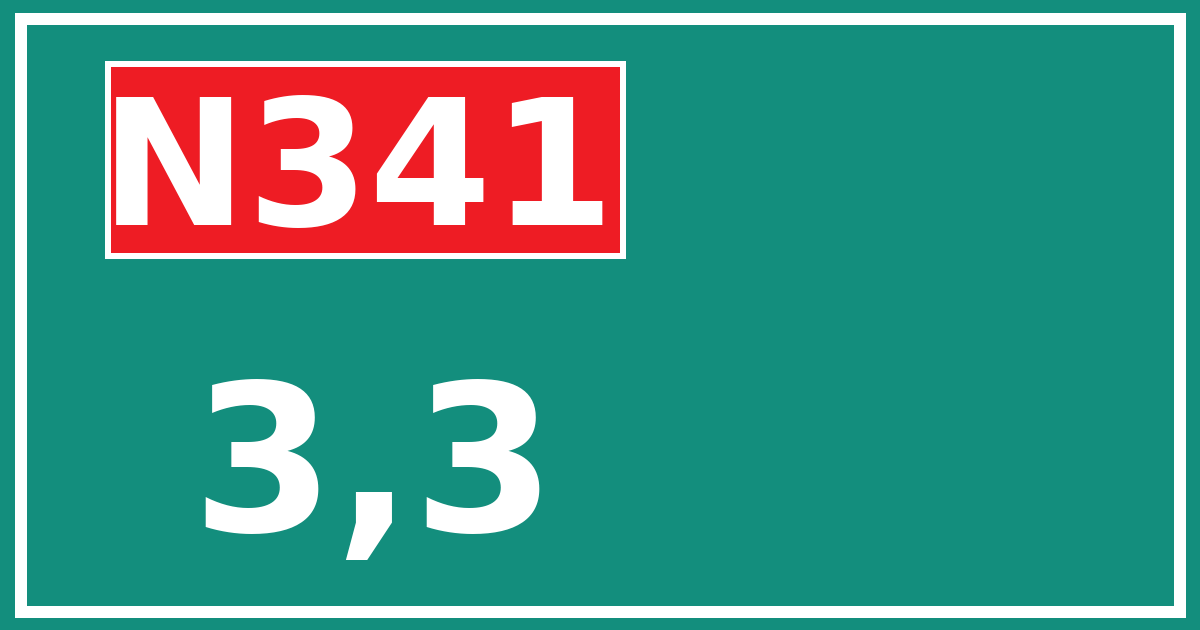 Hectometerbord N341 3,3