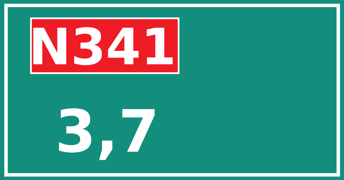 Hectometerbord N341 3,7
