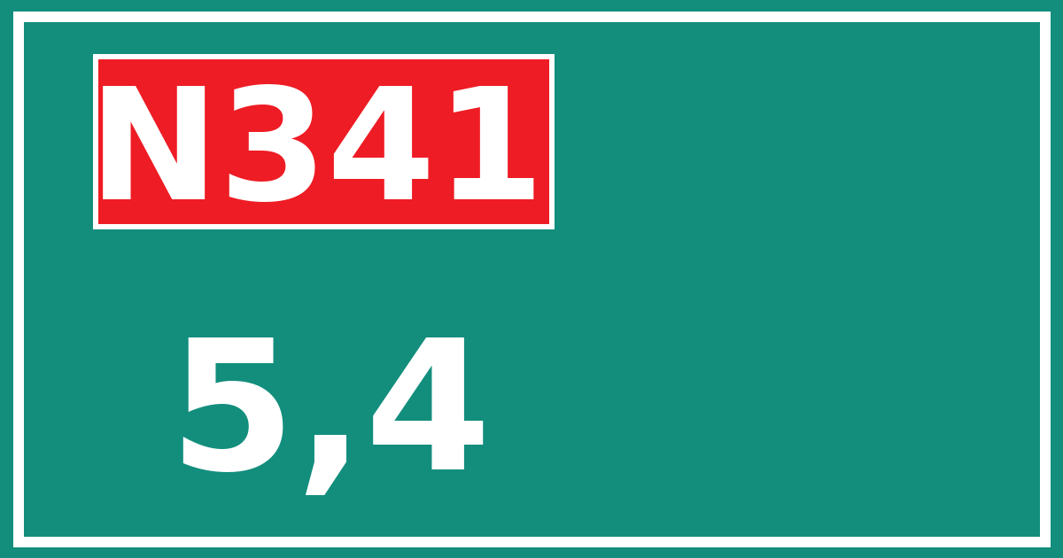 Hectometerbord N341 5,4