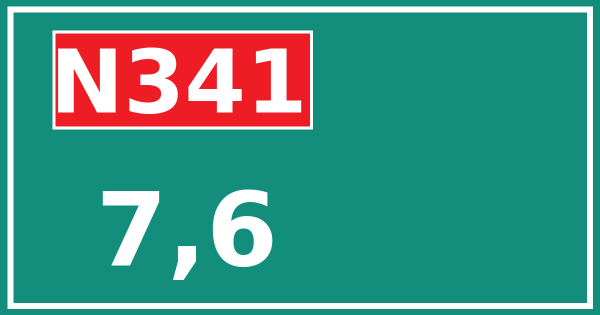 Hectometerbord N341 7,6