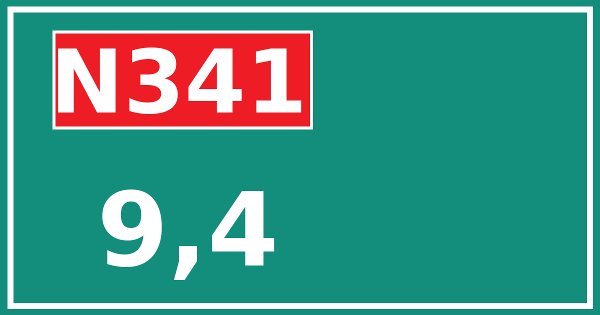 Hectometerbord N341 9,4
