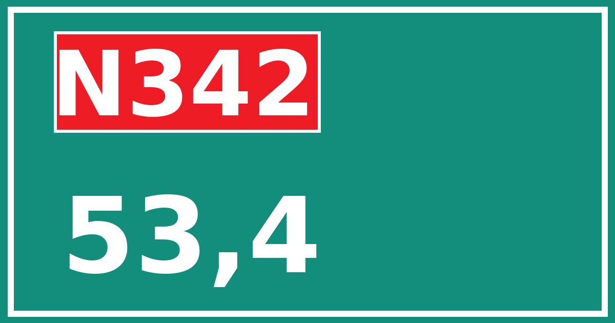 Hectometerbord N342 53,4