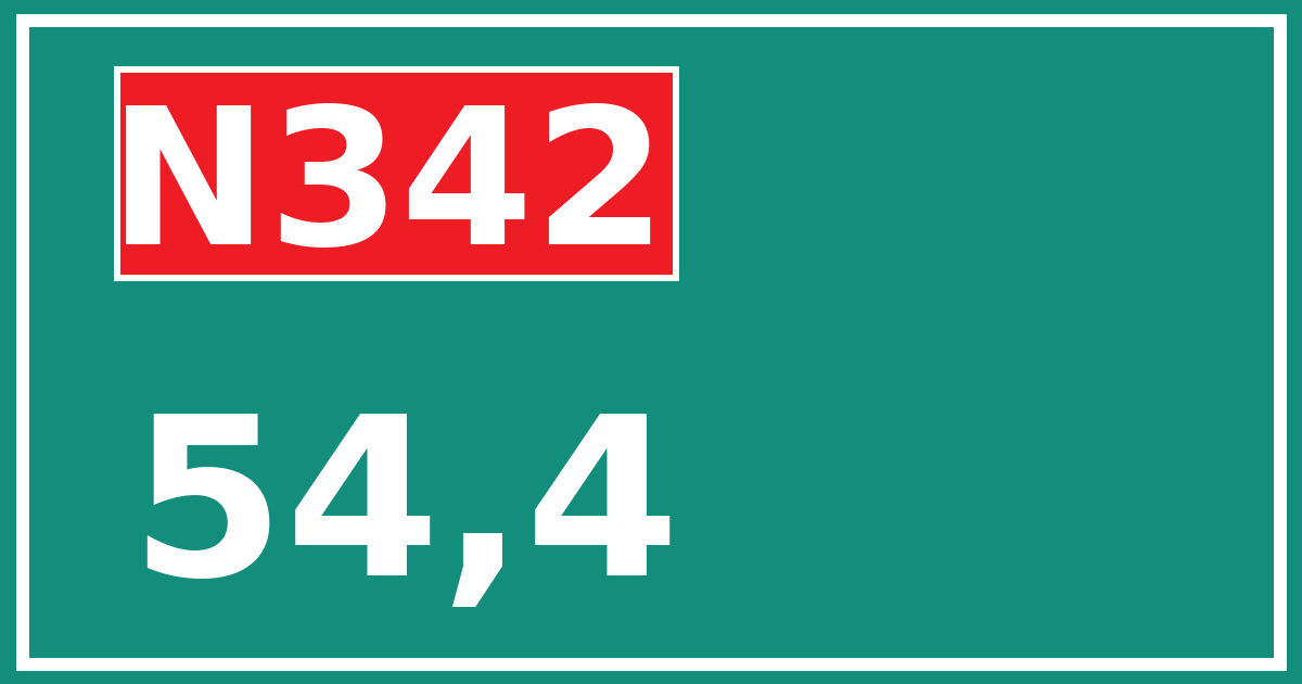 Hectometerbord N342 54,4