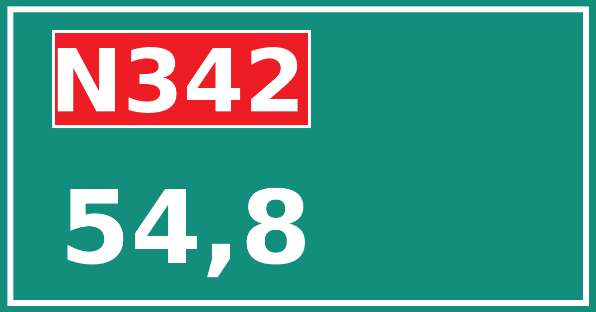 Hectometerbord N342 54,8