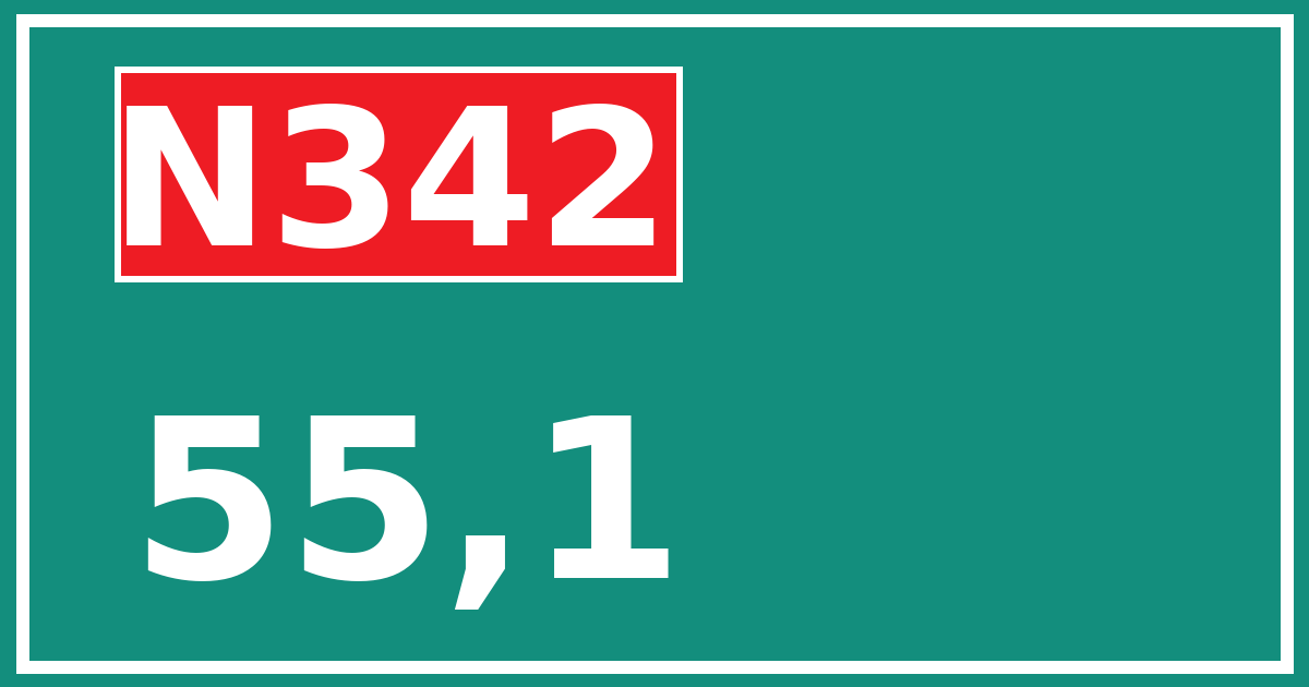 Hectometerbord N342 55,1
