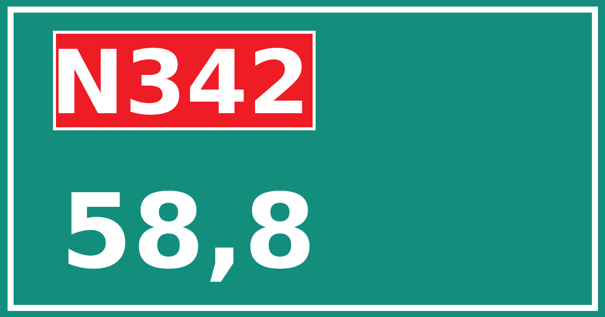 Hectometerbord N342 58,8