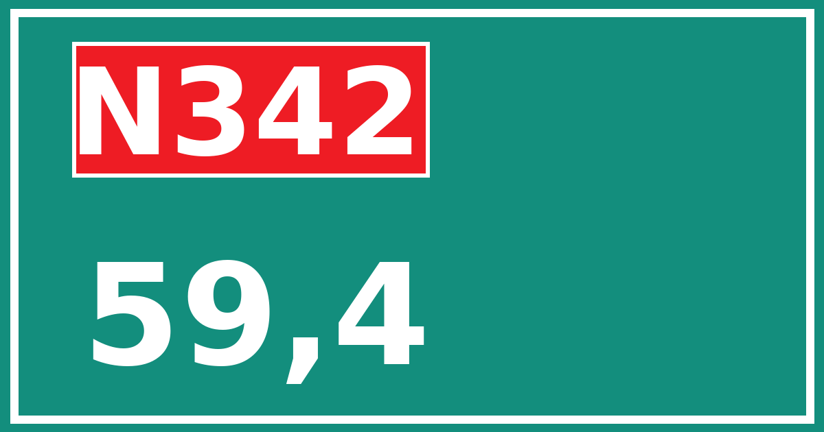 Hectometerbord N342 59,4