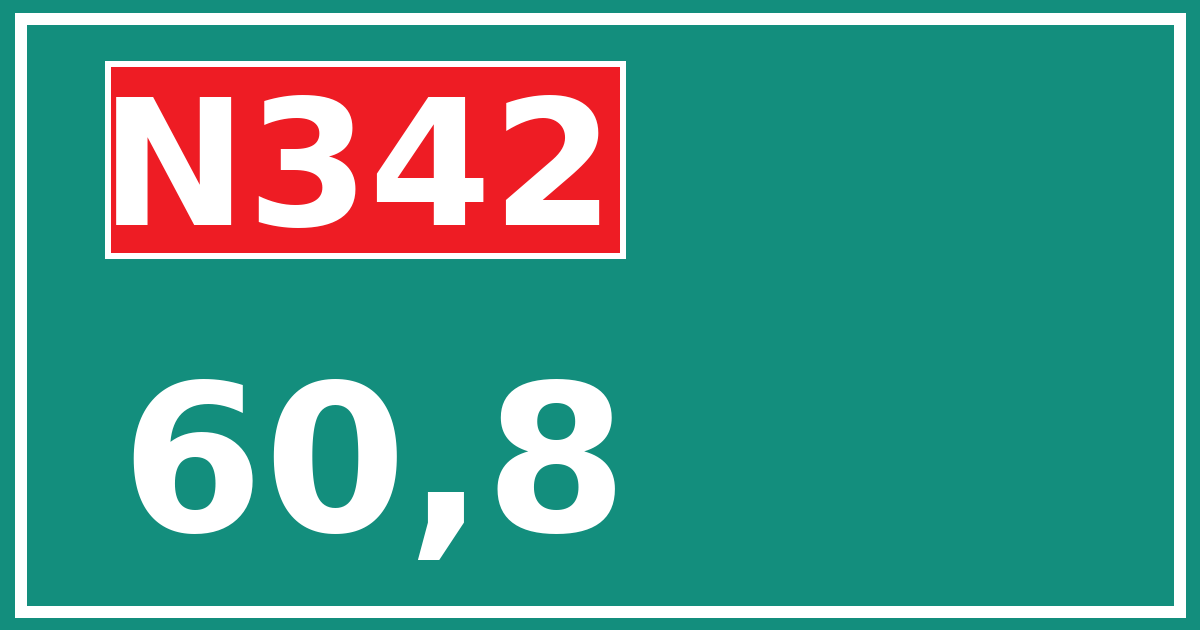 Hectometerbord N342 60,8