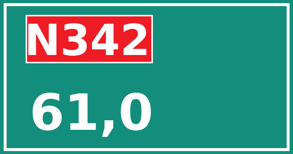 Hectometerbord N342 61,0
