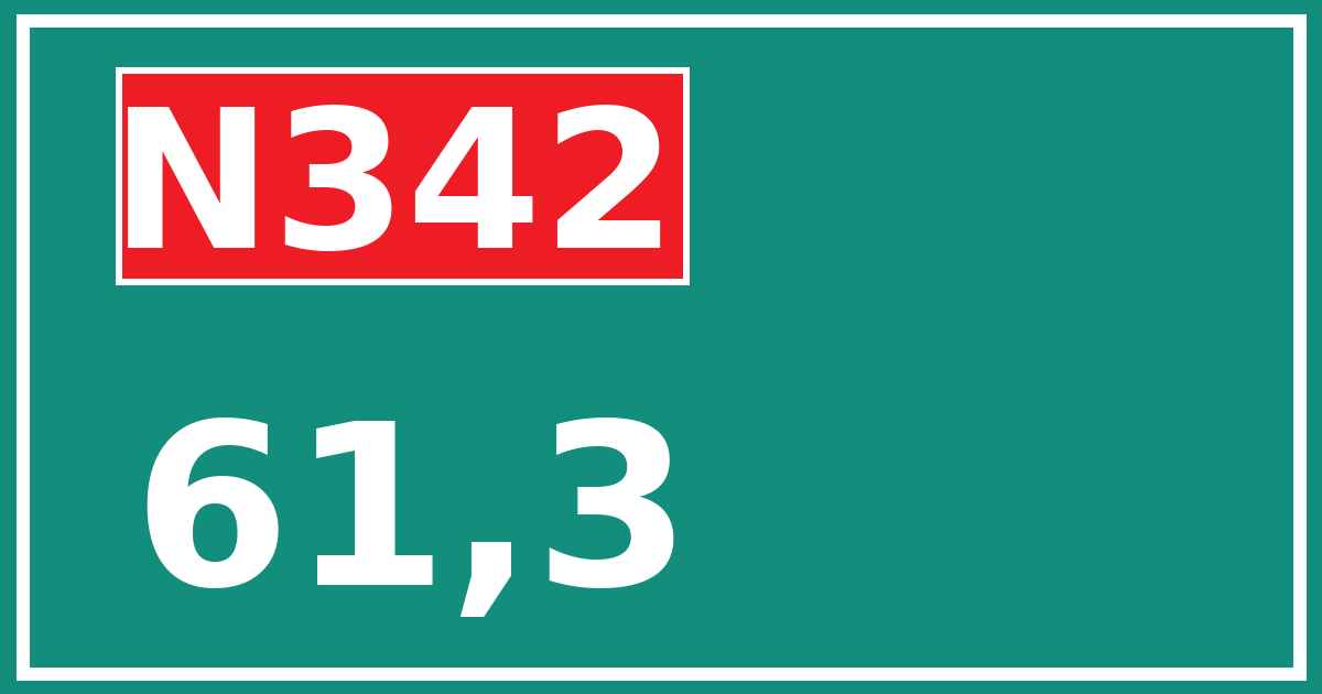 Hectometerbord N342 61,3