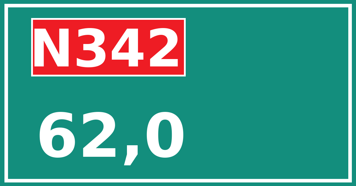 Hectometerbord N342 62,0