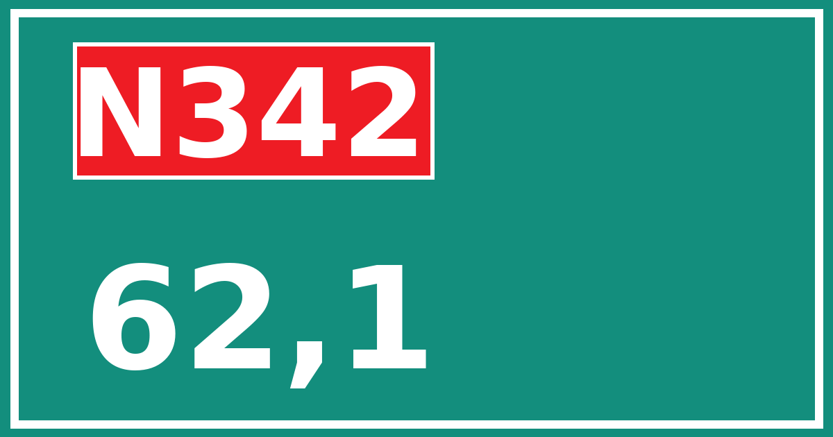 Hectometerbord N342 62,1