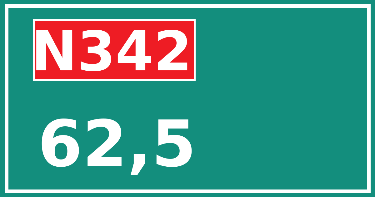 Hectometerbord N342 62,5