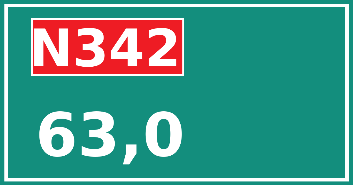 Hectometerbord N342 63,0