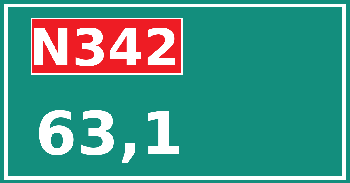 Hectometerbord N342 63,1