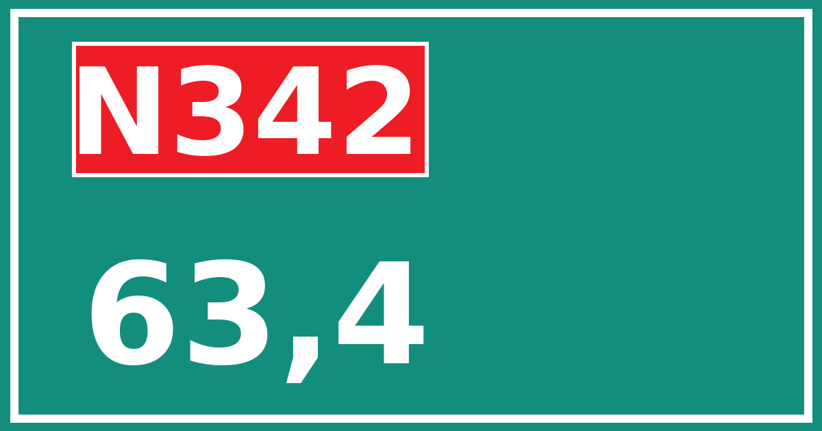 Hectometerbord N342 63,4