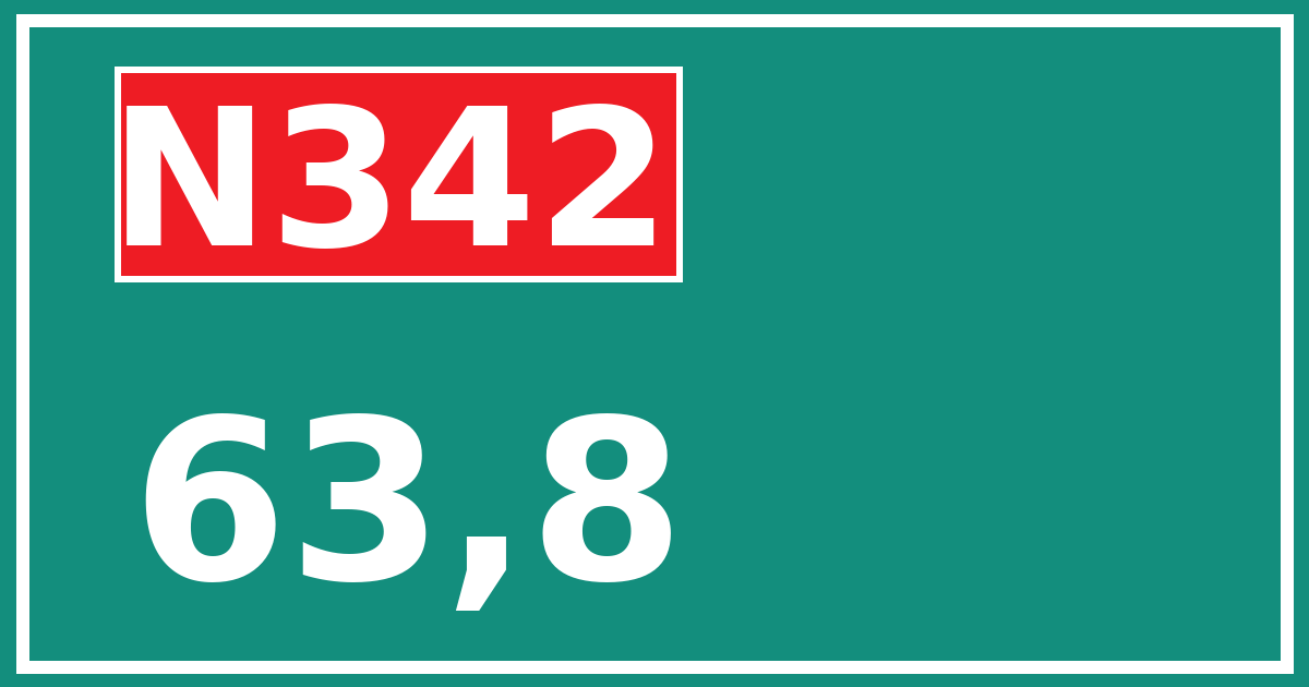 Hectometerbord N342 63,8