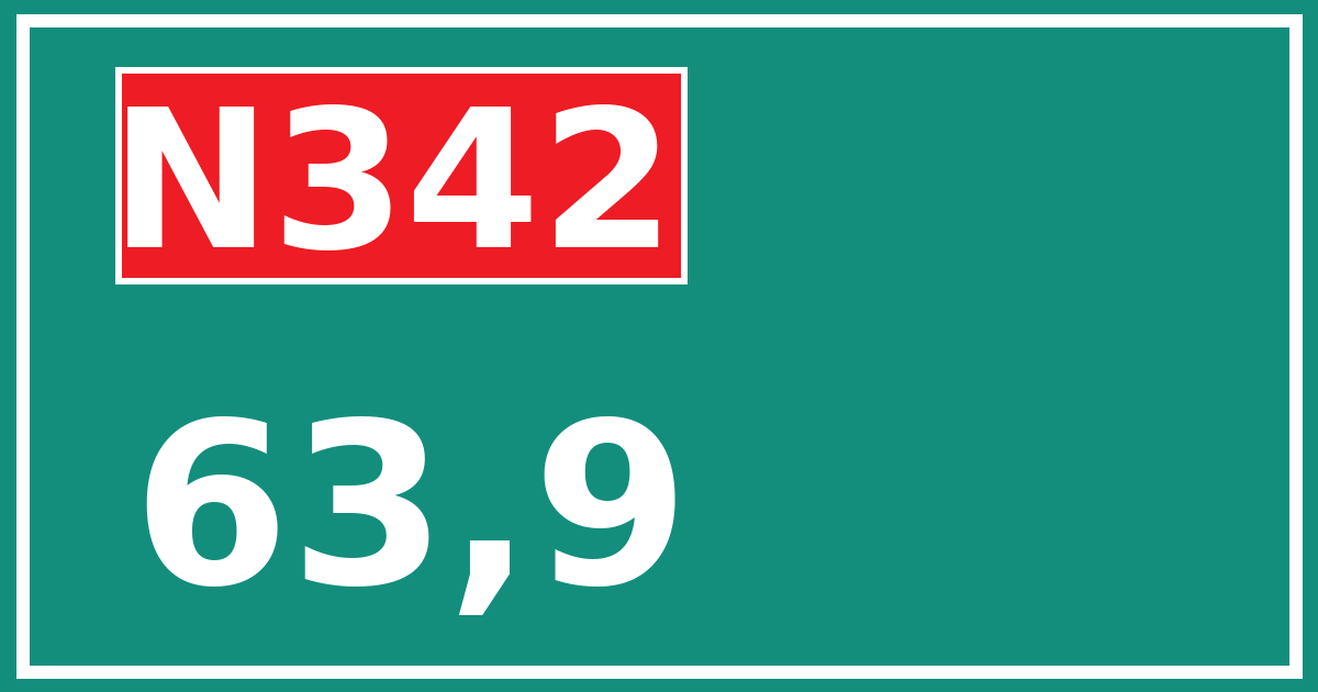 Hectometerbord N342 63,9