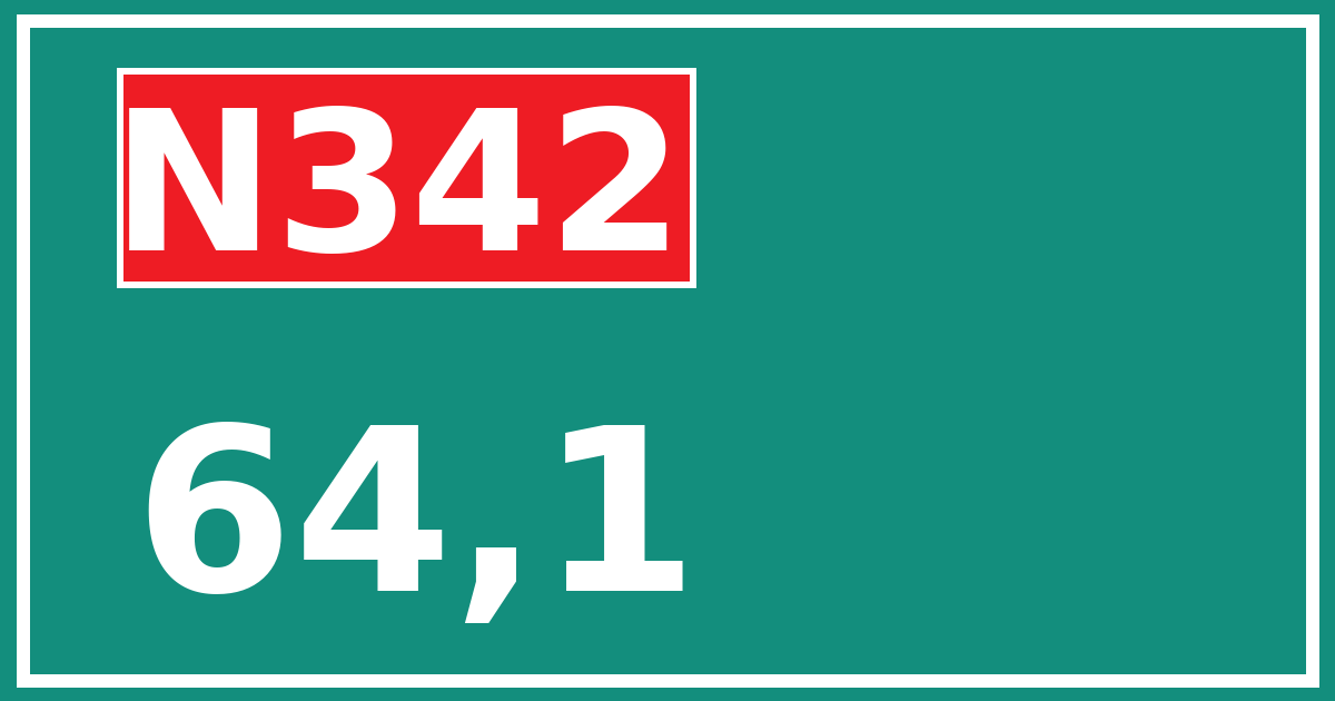 Hectometerbord N342 64,1
