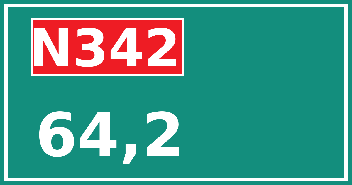Hectometerbord N342 64,2
