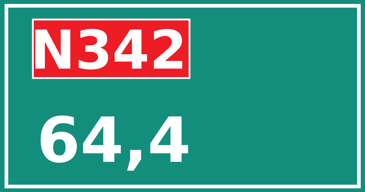 Hectometerbord N342 64,4
