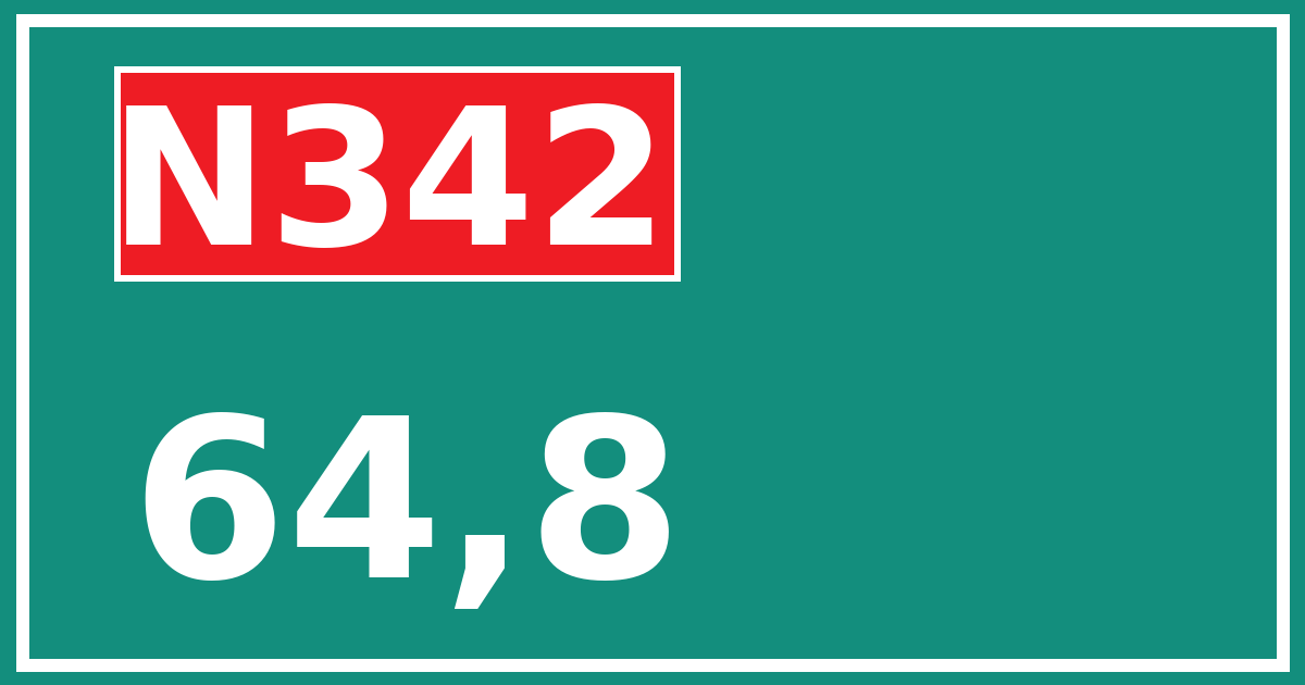 Hectometerbord N342 64,8