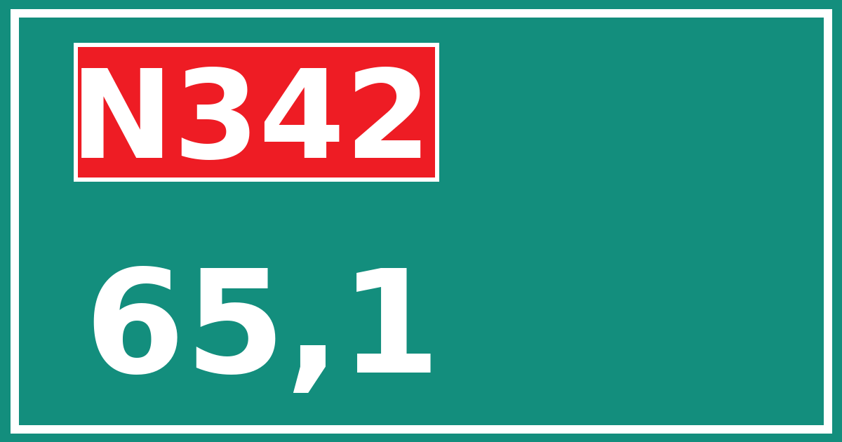 Hectometerbord N342 65,1