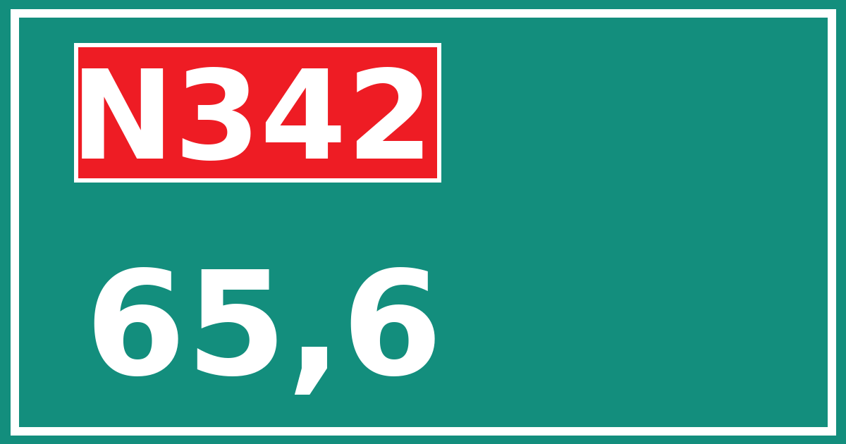 Hectometerbord N342 65,6