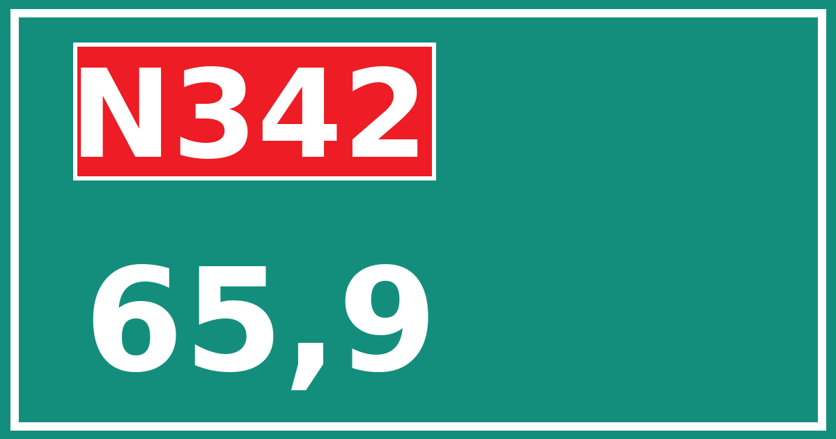 Hectometerbord N342 65,9