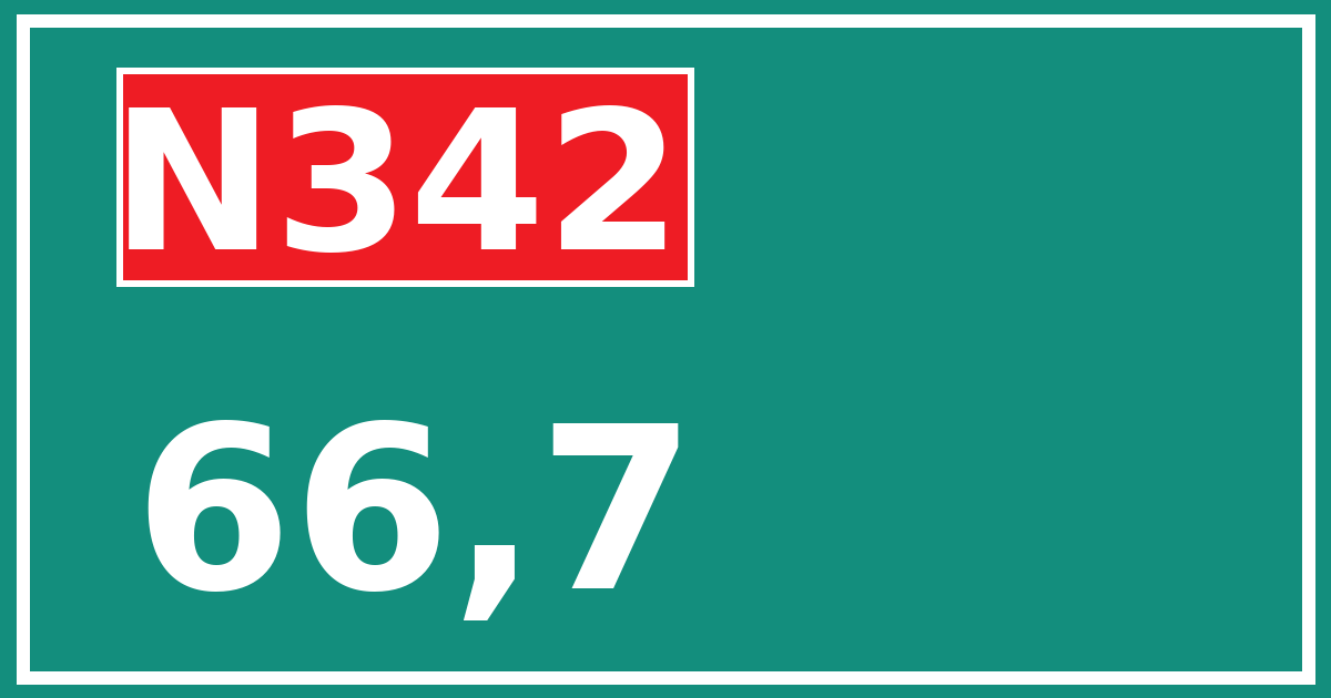 Hectometerbord N342 66,7