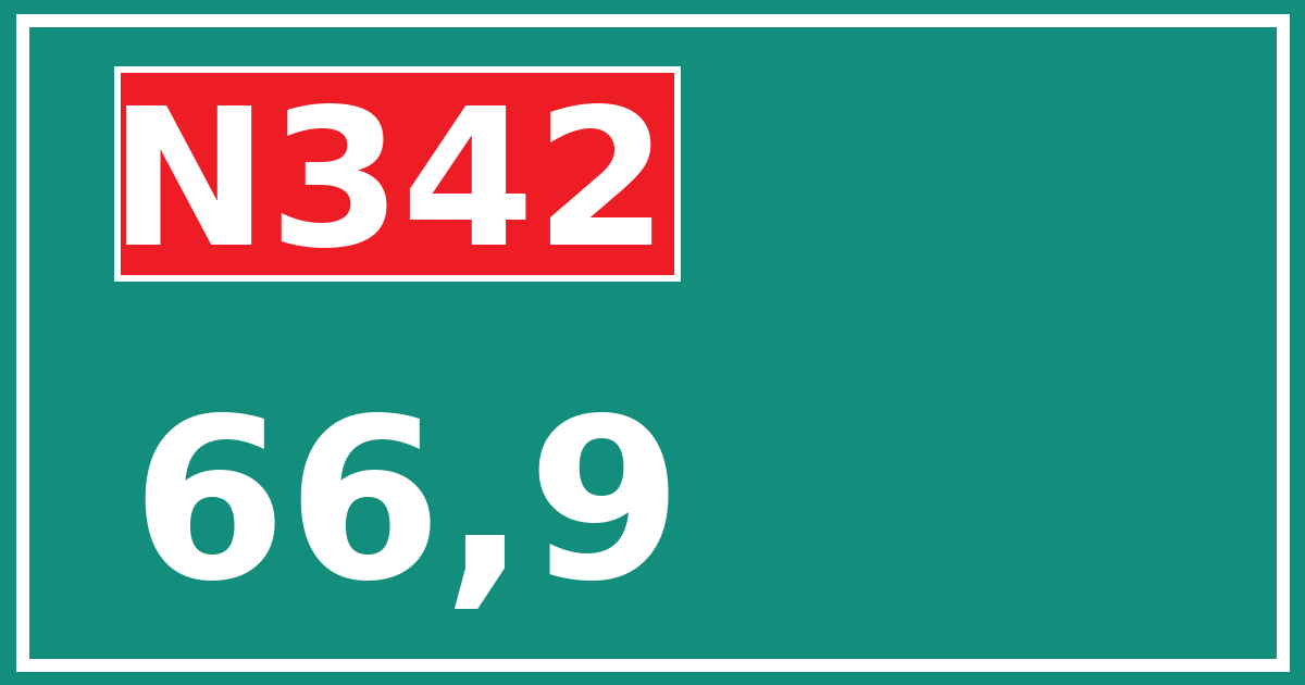 Hectometerbord N342 66,9