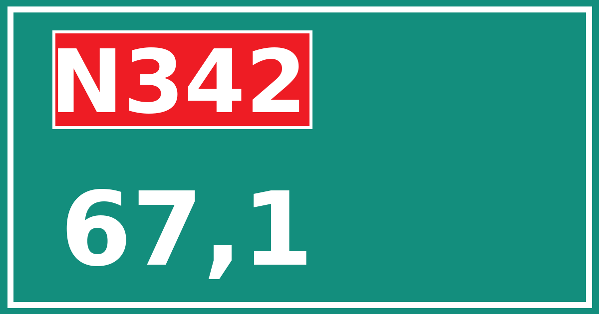 Hectometerbord N342 67,1