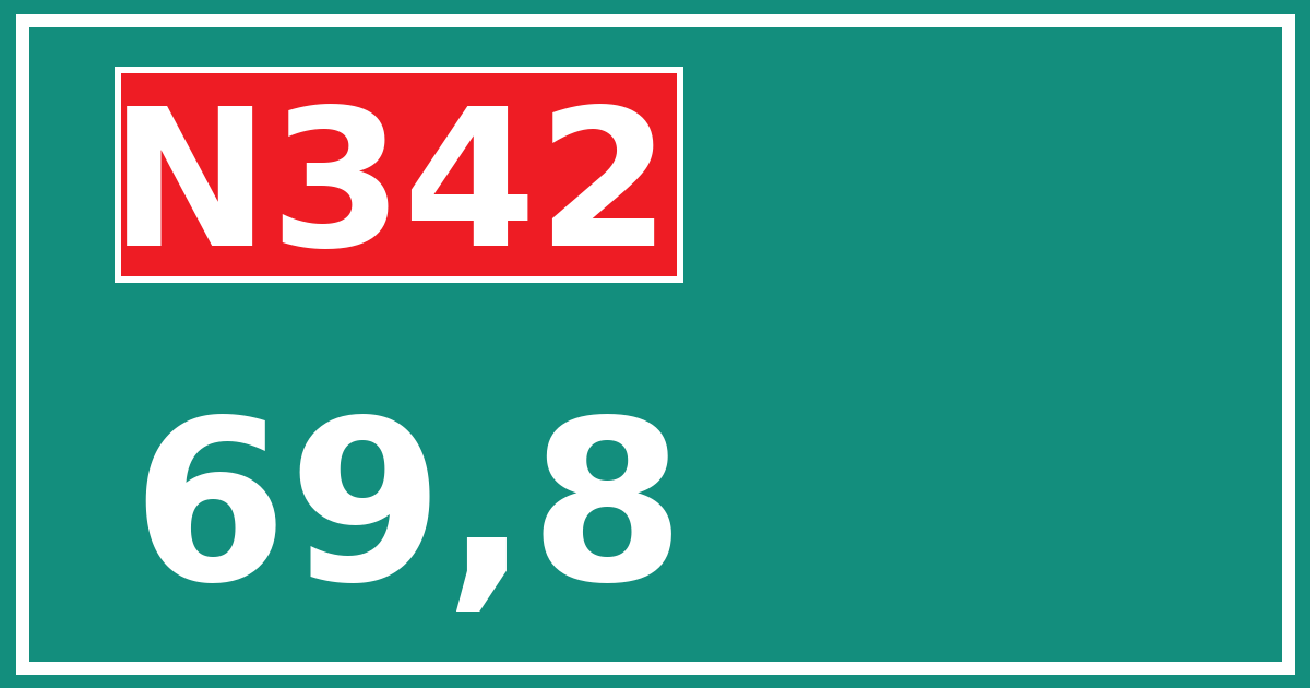 Hectometerbord N342 69,8